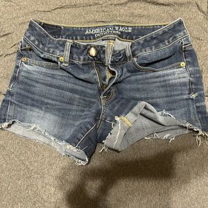 American eagle super stretch dark wash shorts